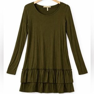 Boutique Olive  green ruffle top